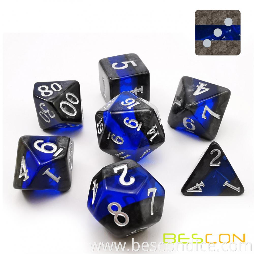 Sapphire Mineral Role Playing Board Game Dice 4